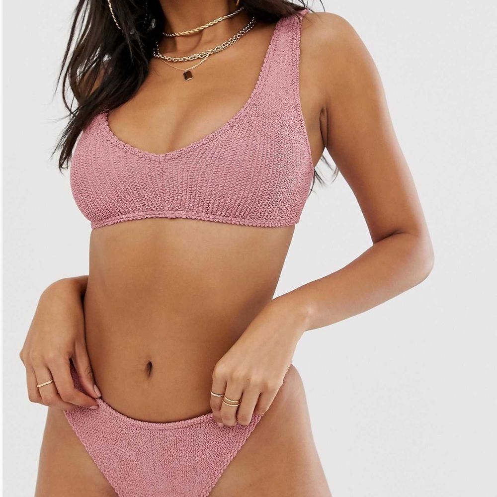Pink Knit Bikini Set